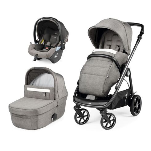Carucior 3 in 1 Peg Perego Veloce, Lounge, 0 - 22 kg, City Grey, Gri / Alb, Culoare: Alb/Gri