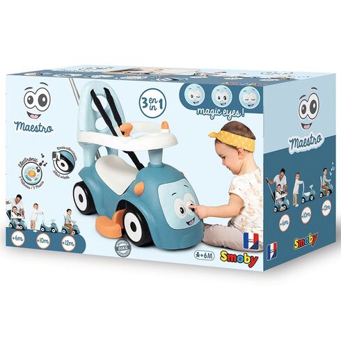 Masinuta de impins Smoby Maestro blue, Culoare: Albastru,poza 7