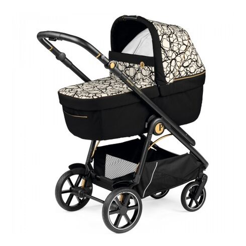 Carucior 3 in 1 Peg Perego Veloce, Lounge, 0 - 22 kg, Graphic Gold, Negru / Bej, Culoare: Crem,poza 4