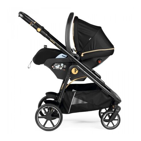 Carucior 3 in 1 Peg Perego Veloce, Lounge, 0 - 22 kg, Graphic Gold, Negru / Bej, Culoare: Crem,poza 5