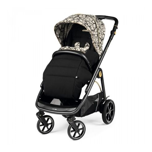 Carucior 3 in 1 Peg Perego Veloce, Lounge, 0 - 22 kg, Graphic Gold, Negru / Bej, Culoare: Crem,poza 3