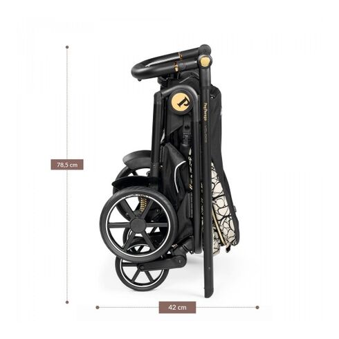 Carucior 3 in 1 Peg Perego Veloce, Lounge, 0 - 22 kg, Graphic Gold, Negru / Bej, Culoare: Crem,poza 12