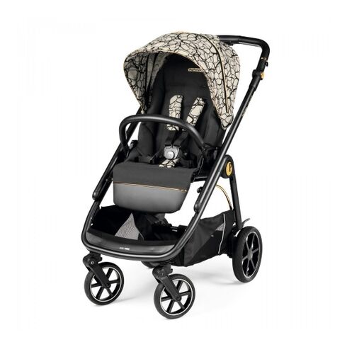 Carucior 3 in 1 Peg Perego Veloce, Lounge, 0 - 22 kg, Graphic Gold, Negru / Bej, Culoare: Crem,poza 2