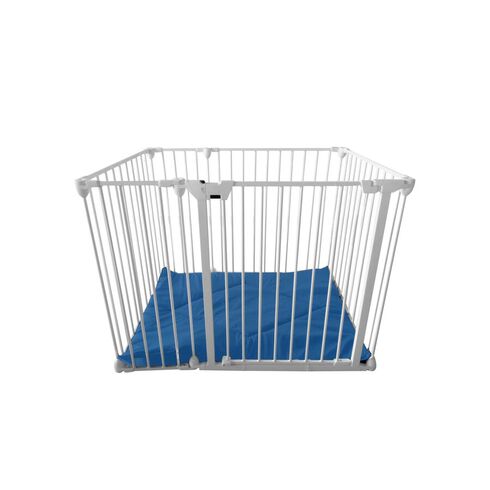 Tarc de joaca modular cu saltea Noma, metal alb, N94221  - ExclusivMAG.ro