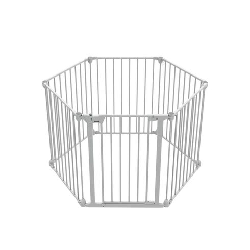 Tarc de joaca hexagonal modular cu saltea Noma, metal alb, N94023, Culoare: Alb - poza 2 - ExclusivMAG.ro