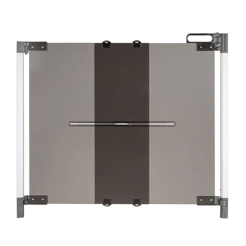 Poarta de siguranta extensibila DesignLine ClearVision, 74-100 cm, aluminiu si plexiglas gri, Reer 46021  - ExclusivMAG.ro