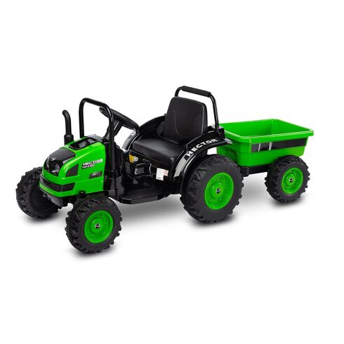 Tractor electric cu remorca si telecomanda Toyz HECTOR 12V Verde, Culoare: Verde  - ExclusivMAG.ro