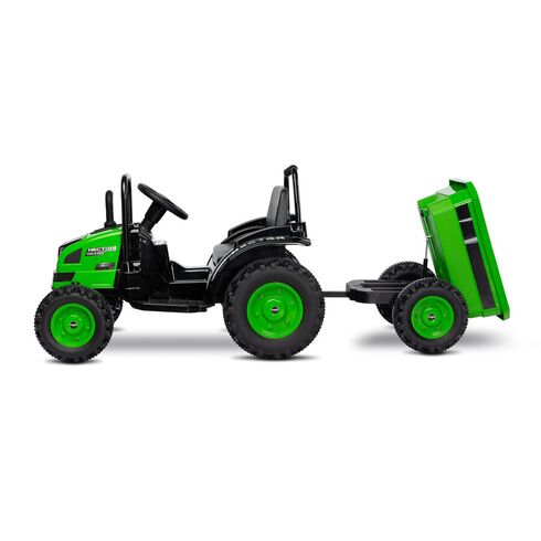 Tractor electric cu remorca si telecomanda Toyz HECTOR 12V Verde, Culoare: Verde - poza 3 - ExclusivMAG.ro