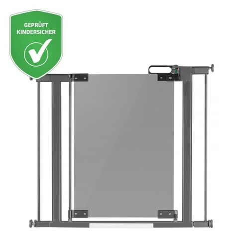 Poarta de siguranta Reer DesignLine Puristic, presiune, 76-96 cm, metal + plexiglas gri - poza 6 - ExclusivMAG.ro