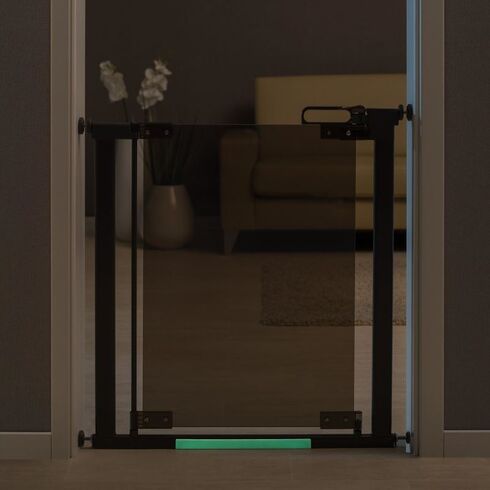 Poarta de siguranta Reer DesignLine Puristic, presiune, 76-96 cm, metal + plexiglas gri - poza 4 - ExclusivMAG.ro