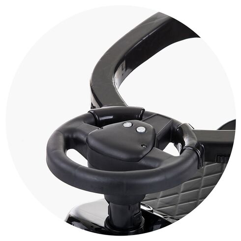 Masinuta de impins Chipolino Turbo black cu maner, Culoare: Negru,poza 5