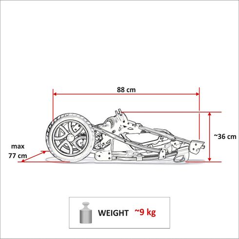 Carucior pentru gemeni Mikado DUET LUX D-09 3 in 1, Culoare: Albastru,poza 8