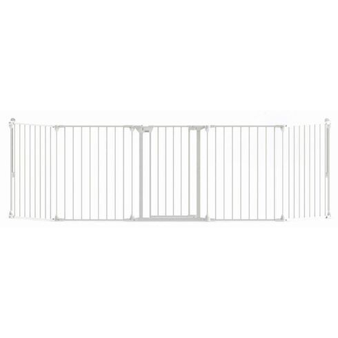 Tarc de siguranta modular cu 5 panouri, metal alb, Noma, N94047, Culoare: Alb,poza 3