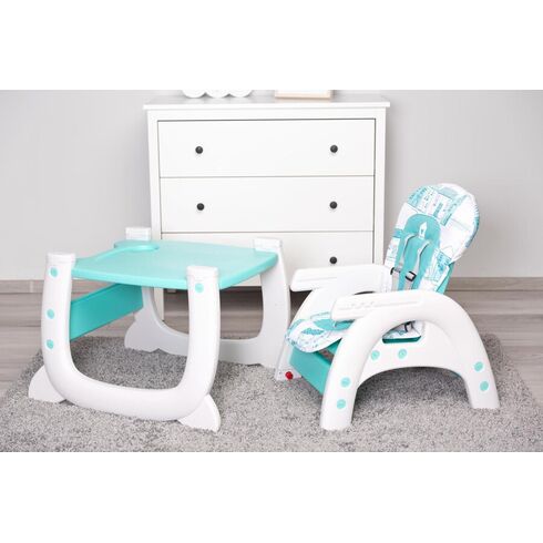 Scaun de masa transformabil Caretero HOMEE 2 in 1 Mint, Culoare: Turquoise,poza 5  - ExclusivMAG.ro Scaun de masa transformabil Caretero HOMEE 2 in 1 Mint, Culoare: Turquoise,poza 5