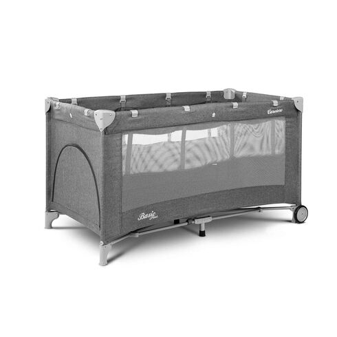 Patut pliant cu etaj intermediar Caretero BASIC PLUS Graphite, Culoare: Gri, Dimensiuni: 120x60
