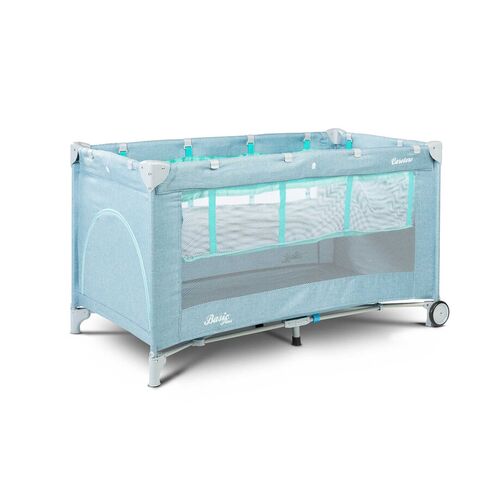 Patut pliant cu etaj intermediar Caretero BASIC PLUS Blue, Culoare: Blue, Dimensiuni: 120x60