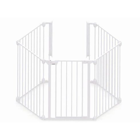 Tarc de siguranta modular cu 5 panouri, metal alb, Noma, N94047, Culoare: Alb