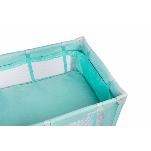 Patut pliant cu etaj intermediar Caretero BASIC PLUS Mint, Culoare: Turquoise, Dimensiuni: 120x60,poza 4