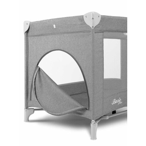 Patut pliant cu etaj intermediar Caretero BASIC PLUS Grey, Culoare: Gri deschis, Dimensiuni: 120x60,poza 2