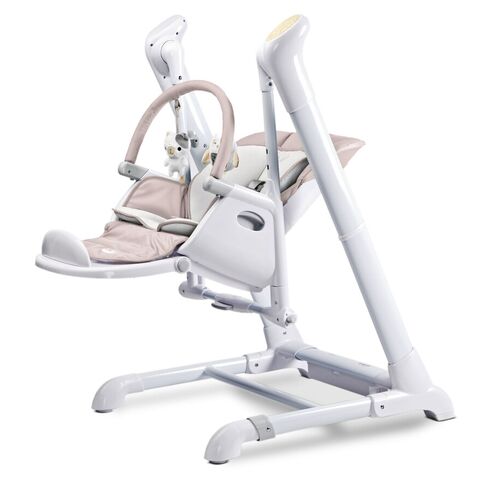 Scaun de masa cu leagan electric Caretero INDIGO 2 in 1 Beige, Culoare: Crem,poza 2