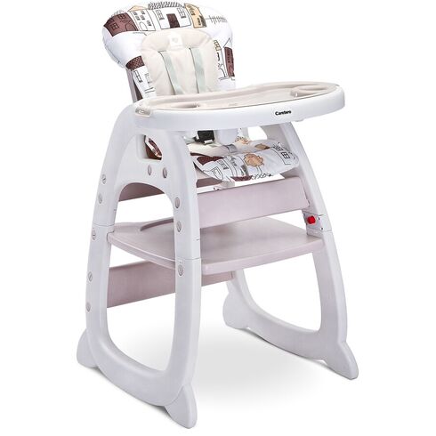 Scaun de masa transformabil Caretero HOMEE 2 in 1 Beige, Culoare: Crem,poza 2