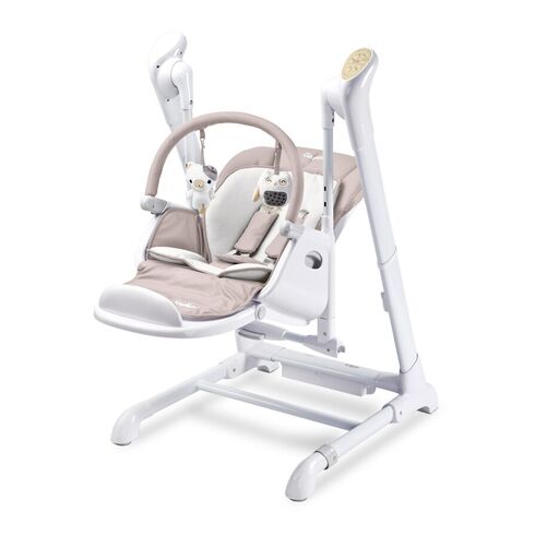 Scaun de masa cu leagan electric Caretero INDIGO 2 in 1 Beige, Culoare: Crem,poza 3