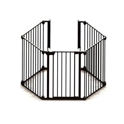 Tarc de siguranta modular cu 5 panouri, metal negru, Noma N94238, Culoare: Negru