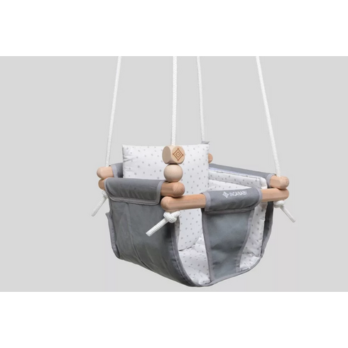 Legan multifunctional bebelusi, 1-5 ani (30 kg), testat TÜV Rheinland, Grey Stars Incababy, Culoare: Gri deschis