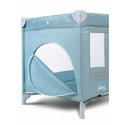 Patut pliant cu etaj intermediar Caretero BASIC PLUS Blue, Culoare: Blue, Dimensiuni: 120x60,poza 2