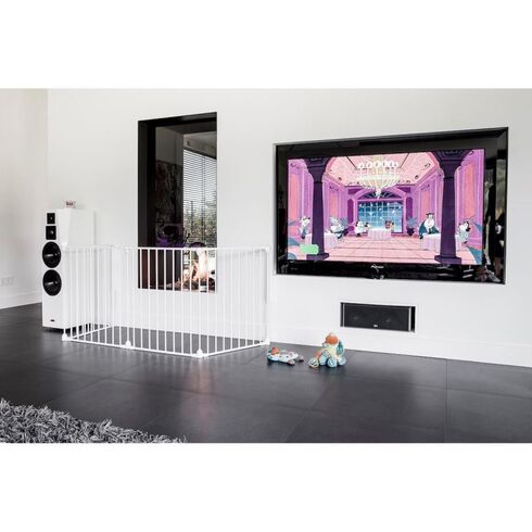 Tarc de siguranta modular cu 5 panouri, metal alb, Noma, N94047, Culoare: Alb,poza 5