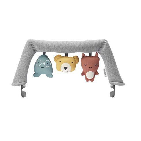 Balansoar BabyBjorn Bliss Light Grey, 3D Jersey, cu bara de jucarii,poza 4