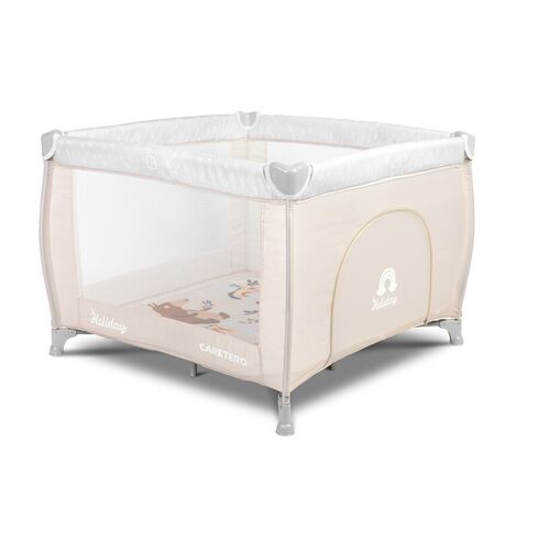Tarc de joaca Caretero HOLIDAY 100x100cm Maro, Culoare: Crem  - ExclusivMAG.ro