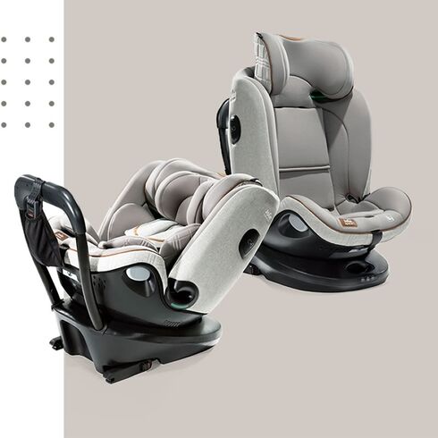 Scaun auto i-Size Joie i-Spin Grow 360° Signature, nastere-125 cm, Oyster, Culoare: Gri deschis, Grupa: 0-25kg (0 luni - 7 ani),poza 3