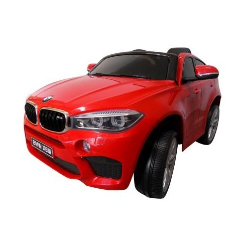Masinuta electrica cu telecomanda, roti din spuma EVA si scaun din piele BMW X6M R-Sport - Rosu, Culoare: Rosu