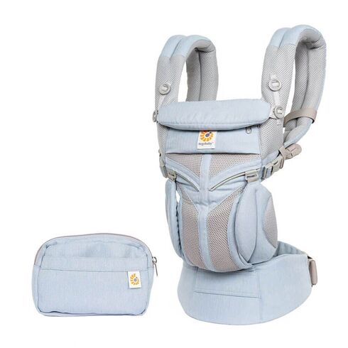Marsupiu Ergobaby Omni 360 Cool Air Mesh Chambray, Culoare: Blue - poza 2 - ExclusivMAG.ro