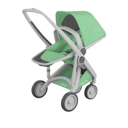 Carucior 2 In 1, Greentom, 100% Ecologic, Grey Mint, Culoare: Turquoise,poza 4