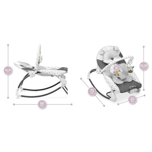 Bouncer MoMi Luis Grey, 0Luni+, Culoare: Gri,poza 6