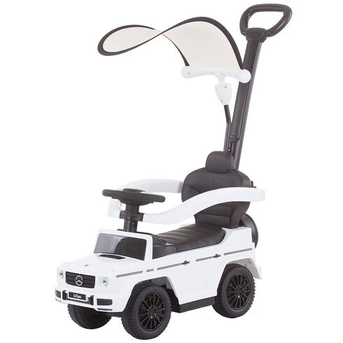 Masinuta de impins Chipolino Mercedes G350 white cu maner si copertina, Culoare: Alb