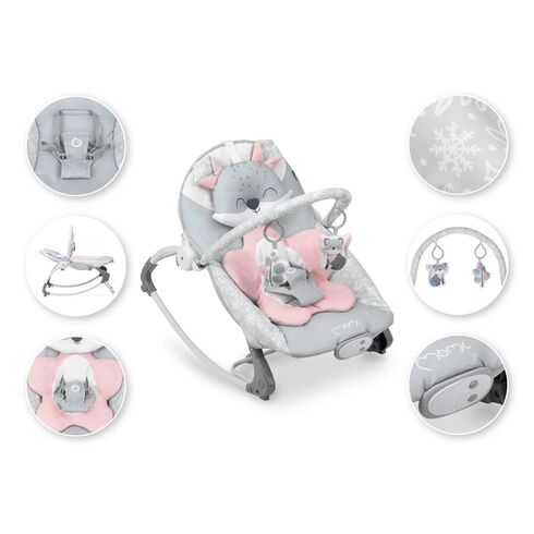 Bouncer MoMi Luis Pink, 0Luni+, Culoare: Roz,poza 5