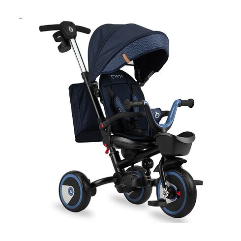 Tricicleta 5 in 1, MoMi INVIDIA Flow, Scaun rotativ 360°, Culoare: Albastru