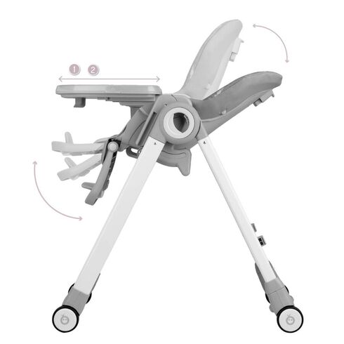 Scaun de masa copii Momi Luxuria, Piele ecologica, Light Grey, Culoare: Gri deschis,poza 2