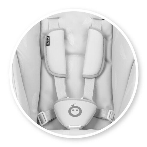 Scaun de masa copii Momi Luxuria, Piele ecologica, Light Grey, Culoare: Gri deschis,poza 3