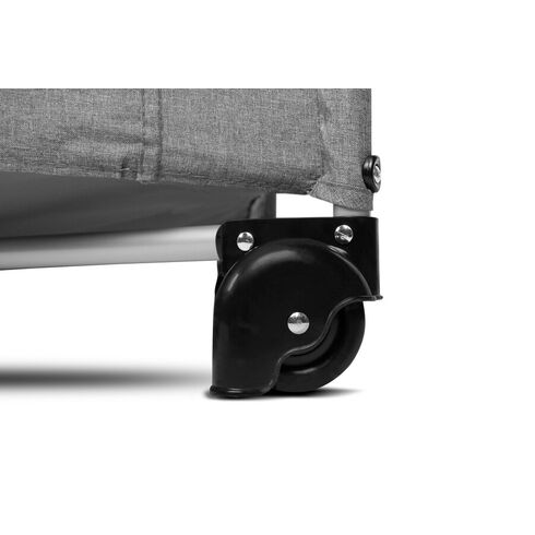 Patut pliabil cu etaj suplimentar si laterala reglabila Caretero ESTI Grafit, Culoare: Gri, Dimensiuni: 120x60,poza 7