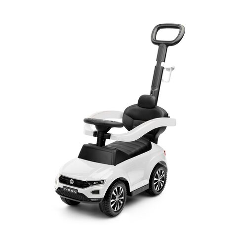 Masinuta ride-on cu maner parental Toyz Volkswagen T-ROC Alba, Culoare: Alb/Negru  - ExclusivMAG.ro