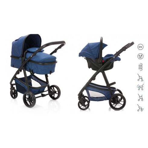 Carucior Panther transformabil 3 in 1 Blau Melange Fillikid, Culoare: Albastru,poza 2  - ExclusivMAG.ro Carucior Panther transformabil 3 in 1 Blau Melange Fillikid, Culoare: Albastru,poza 2