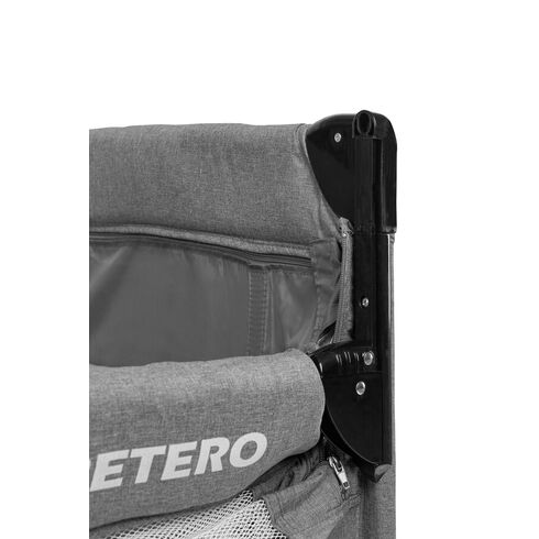 Patut pliabil cu etaj suplimentar si laterala reglabila Caretero ESTI Grafit, Culoare: Gri, Dimensiuni: 120x60,poza 8
