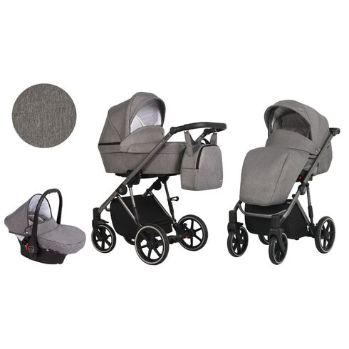 Carucior Kunert MOLTO 3 in 1 Grafit Jeans cadru grafit, Culoare: Gri  - ExclusivMAG.ro