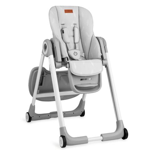 Scaun de masa copii Momi Luxuria, Piele ecologica, Light Grey, Culoare: Gri deschis