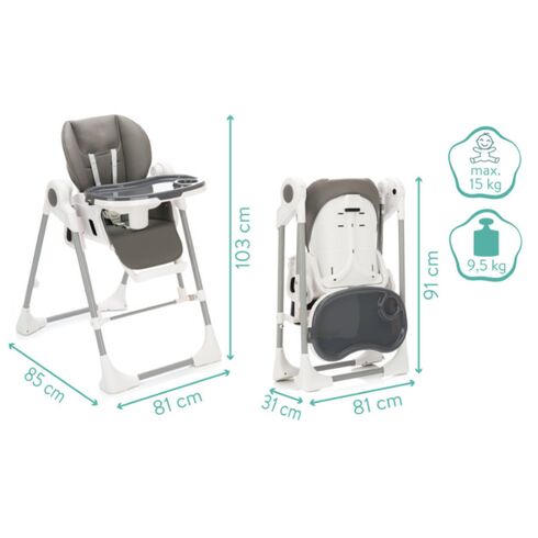 Scaun inalt pentru masa, leagan muzical, Henry granit Fillikid, Culoare: Gri,poza 8