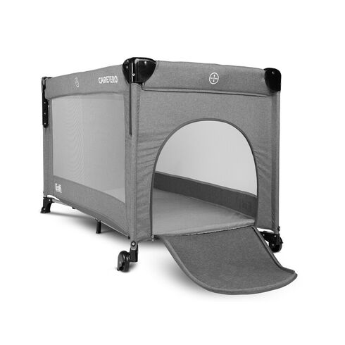 Patut pliabil cu etaj suplimentar si laterala reglabila Caretero ESTI Grafit, Culoare: Gri, Dimensiuni: 120x60,poza 6